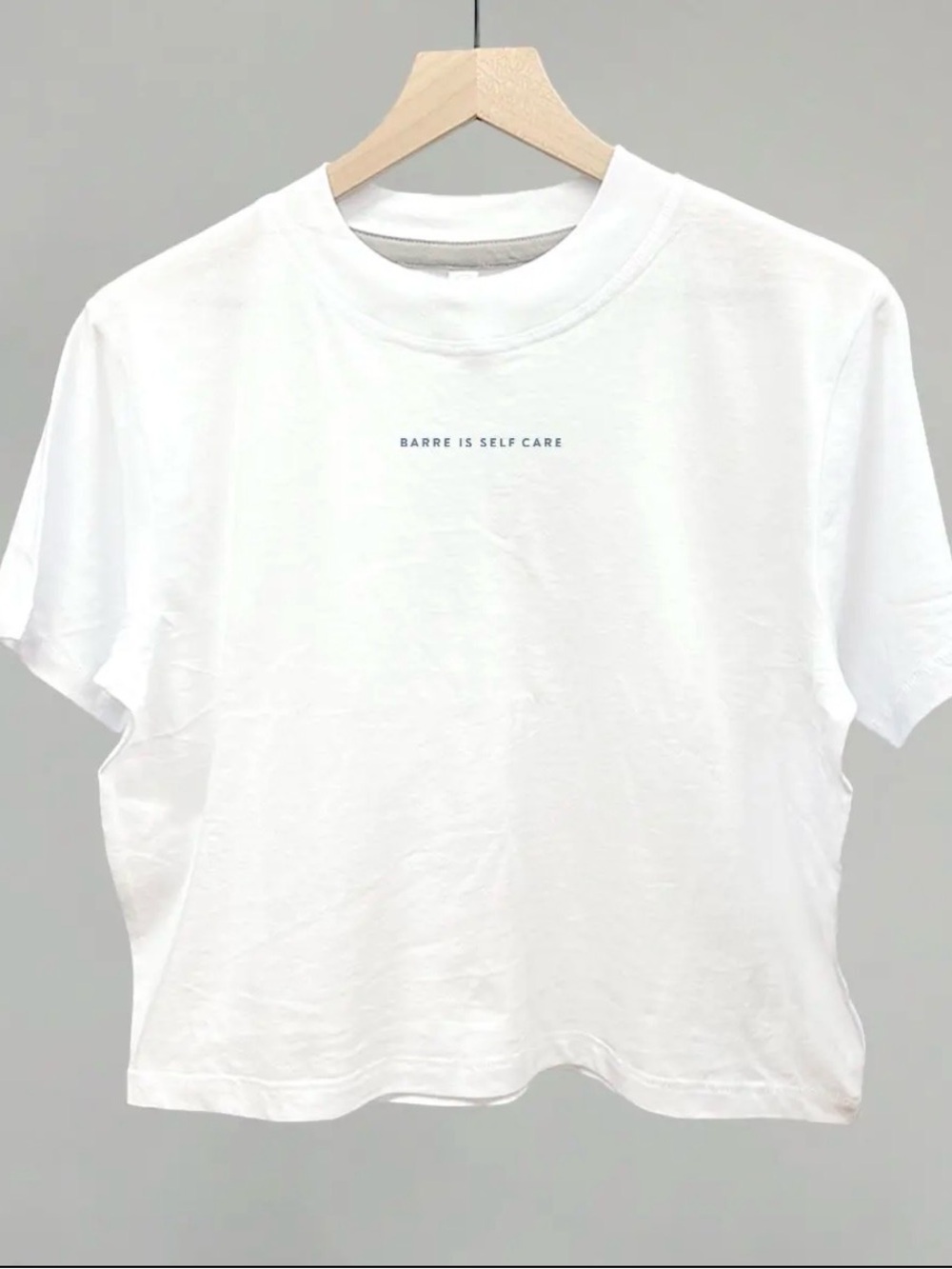 Pure Barre White Crop Tee